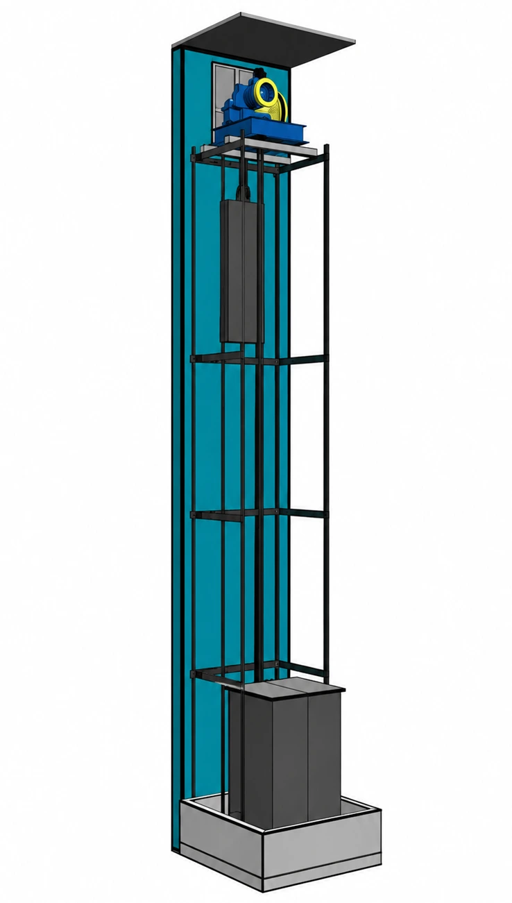 Freight Elevator Counterweight Type without Machine Room / MRL